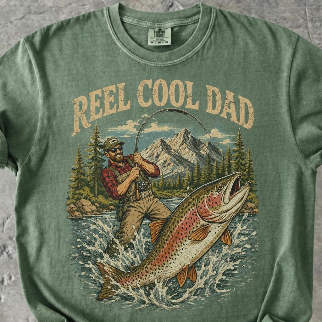Reel Cool Dad Comfort Colors Shirt, Fishing Dad Shirt, Funny Fishing T Shirt, Fathers Day Gift