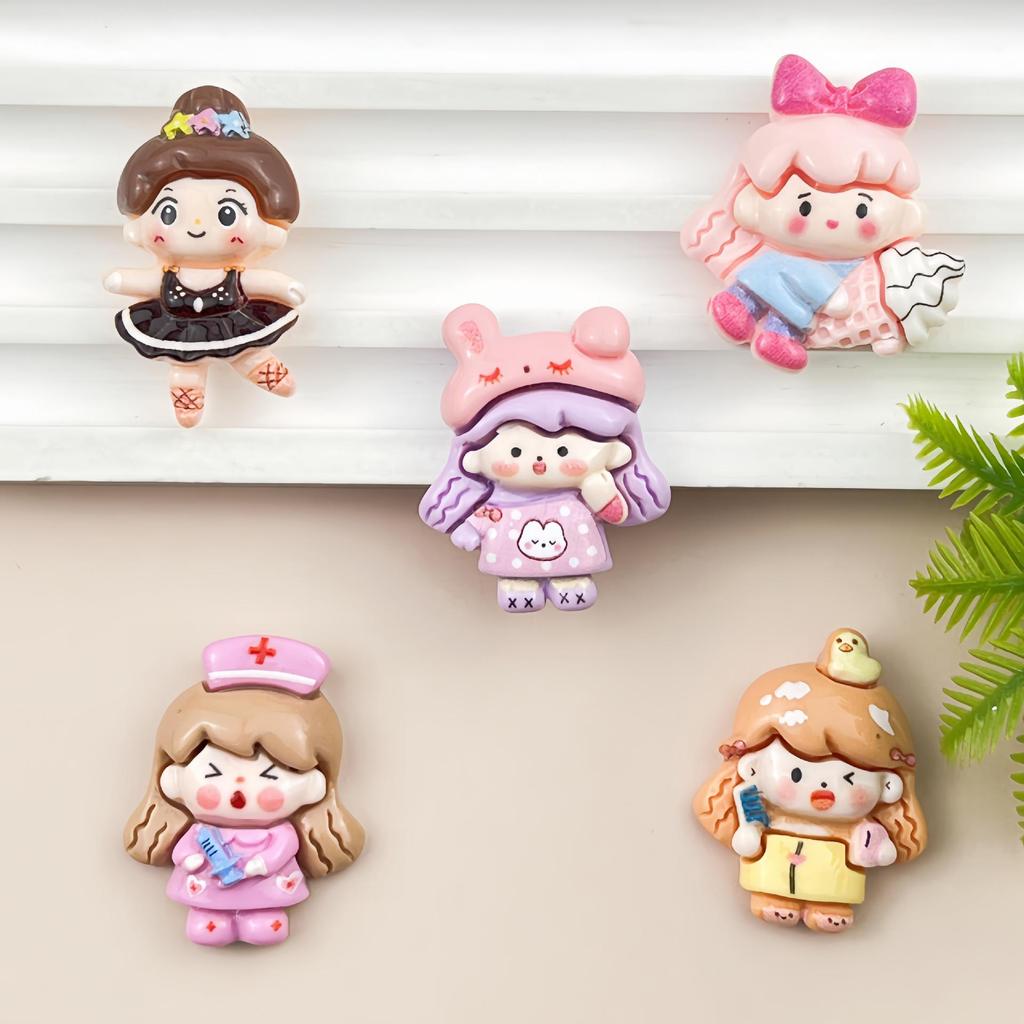 Dancing Girl Resin Accessories: Handmade Hair Clips, Phone Case Charms, Shoe Buckles, Fridge Magnets, Cup Stickers, Ornaments.