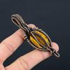Tiger Eye Pendant, Handmade Gemstone 999 Copper Wire Wrapped Pendant Antique Jewelry, For Gift Silver Jewelry