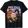Meow Funny Cat Rock Hair Band Retro 80s and 90s Music Fan T-Shirt Unisex