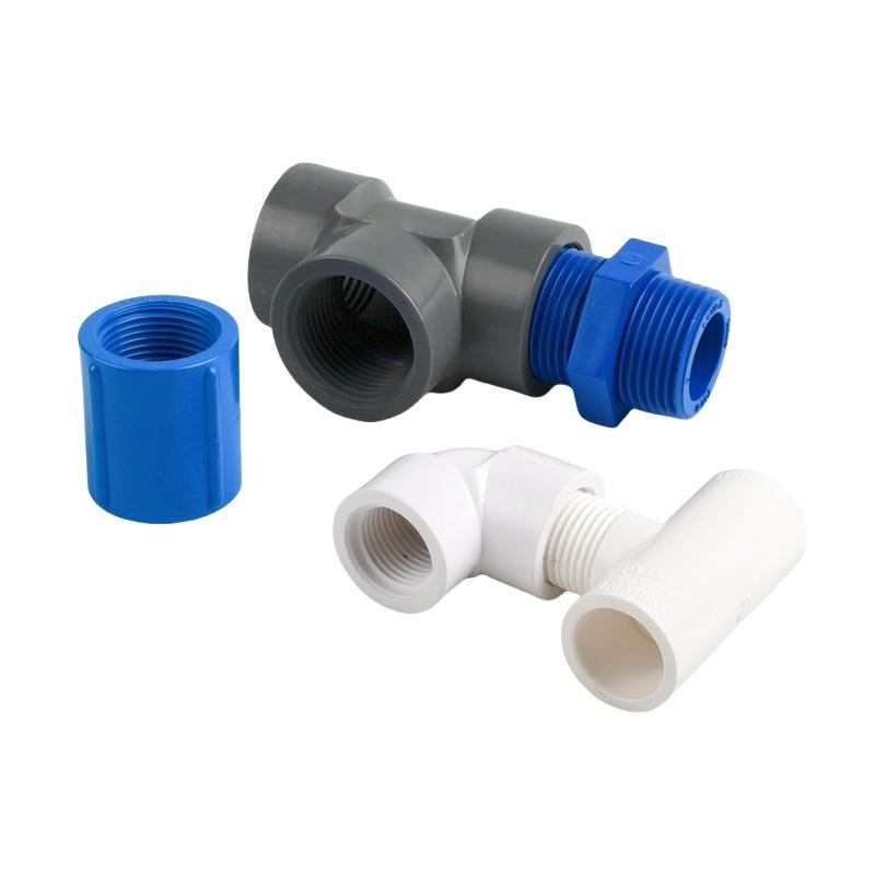 1/2 3/4 1 1.2 1.5 2 Inch PVC Pipe Female Threaded Connector Straight Elbow Tee 3-Way Adapter For Garden Irrigation Aquarium Pipe
