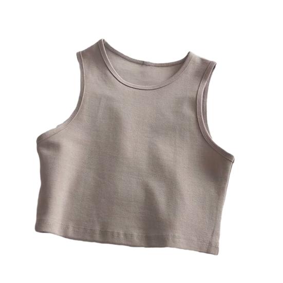 

Women Summer Vest Round Neck Sleeveless Bottom Tops Slim Fit Tank Tops 2XL абрикосовый