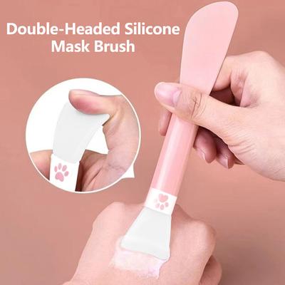 1/5Pcs Double-Headed Silicone Mask Brush Soft Head Smear Mud Mask Facial Beauty Salon Skin Care Tools