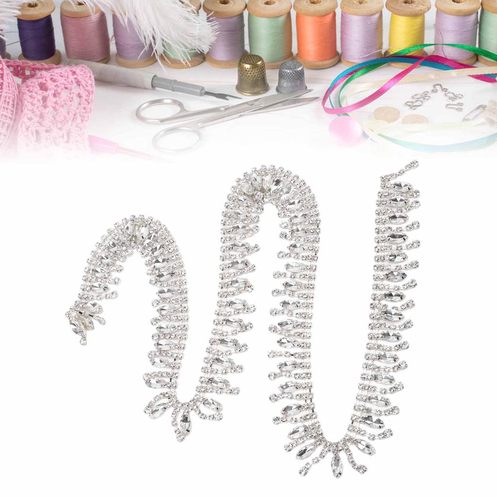 Rhinestone Trim 1yd Fadeless Elegant Exquisite Tassel Design Wide Application Rhinestone Fringe