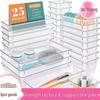 Clear Storage Box Set – Thickened Plastic Dustproof Organizer with Drawers for Home and Dorm Desktop Shelf