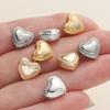 2Pcs/Pack 14/18K Gold Color Plated Heart Shape Charms Spacer Beads for Handmade DIY Necklace Jewelry Making Accessories