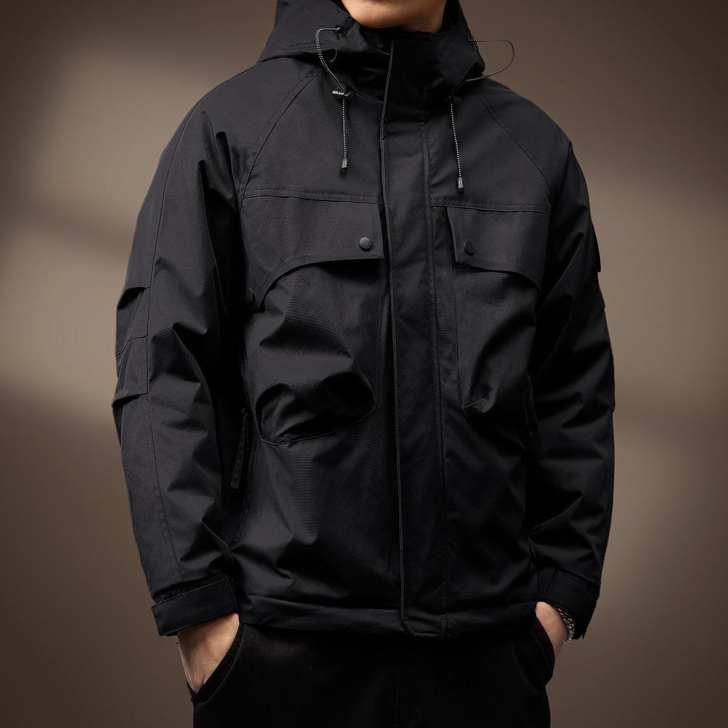 Men's 2025 Autumn/Winter High-End Quilted Thick Cotton Jacket - Trendy Windproof Outdoor Mountaineering Coat