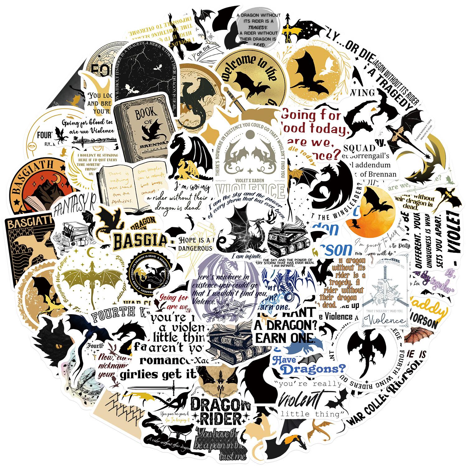 

100 шт., фантастическая наклейка «четвертое крыло», роман, мультяшная наклейка «сделай сам», велосипед, дорожный чемодан, ноутбук, граффити, водонепроницаемая наклейка с шуткой, подарок 100pcs