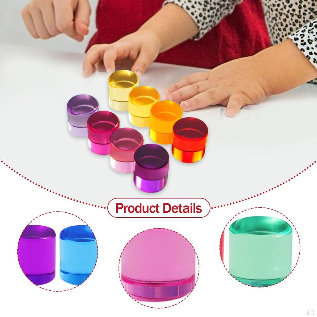 8 Pieces Rainbow Building Blocks Set Stacking Game Boys Girls Colorful Fine Motors Skills
