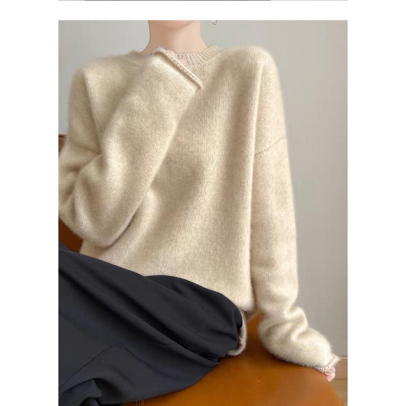 DIMANAF 2025 Autumn Winter Women Sweaters Pullover Tops Knitted Basic Tees Sweater Long Sleeve Loose Shirt