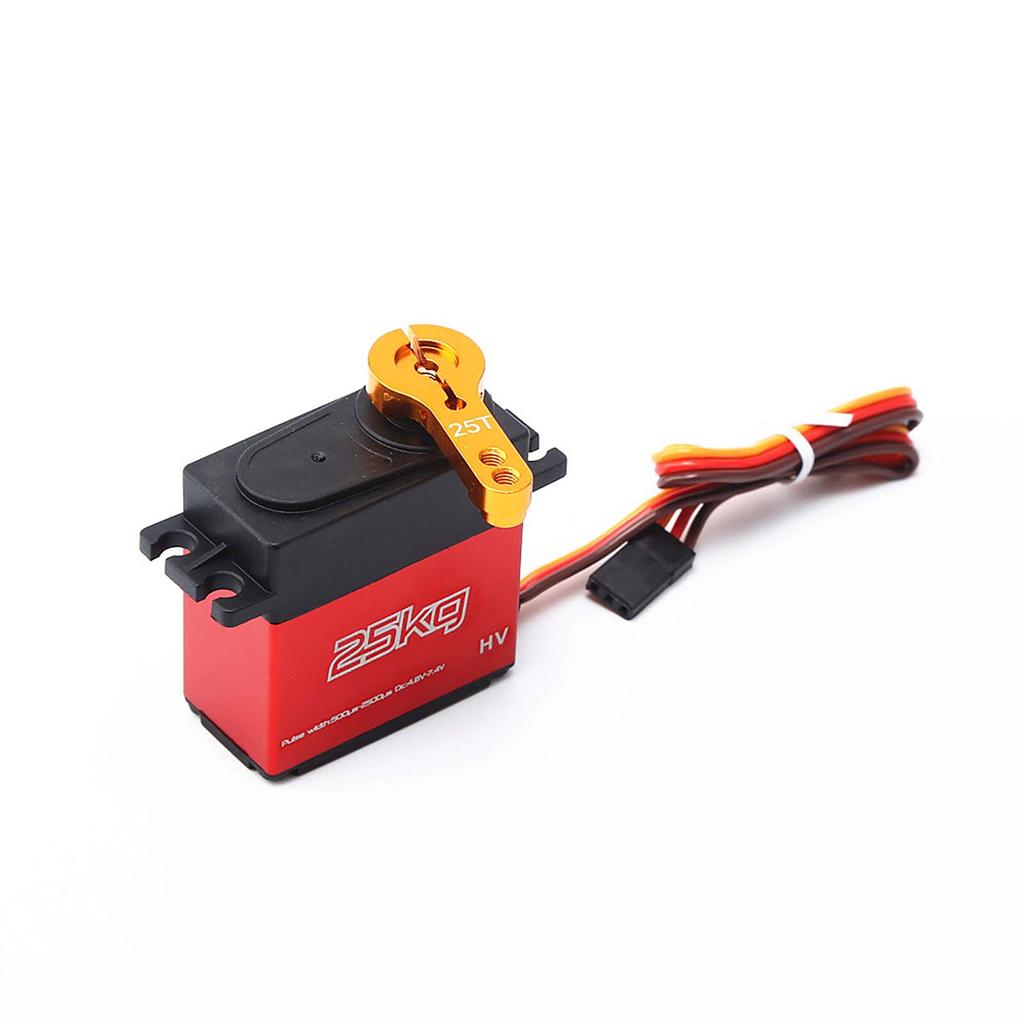 25KG Digital Servo with 25T Servo Arm IP66 Waterproof Copper Gear High 180 Operating Angle for 1Celsius12 1Celsius10 RC Car Boat Airplane Helic