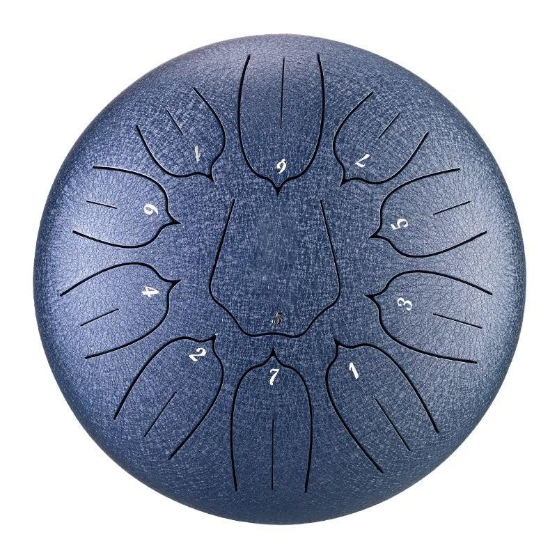 Hluru Glucophone Steel Tongue Drum10 Inch 11 Notes Tank Drum Key Handpan with Carry Bag for Meditation Musical Instrument
