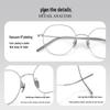 Polygonal Silberne Brille im koreanischen Stil für kurzsichtige Frauen, Ultra-Leichter Rahmen aus reinem Titan, Ideal für runde/eckige Gesichter, Modell 18080.