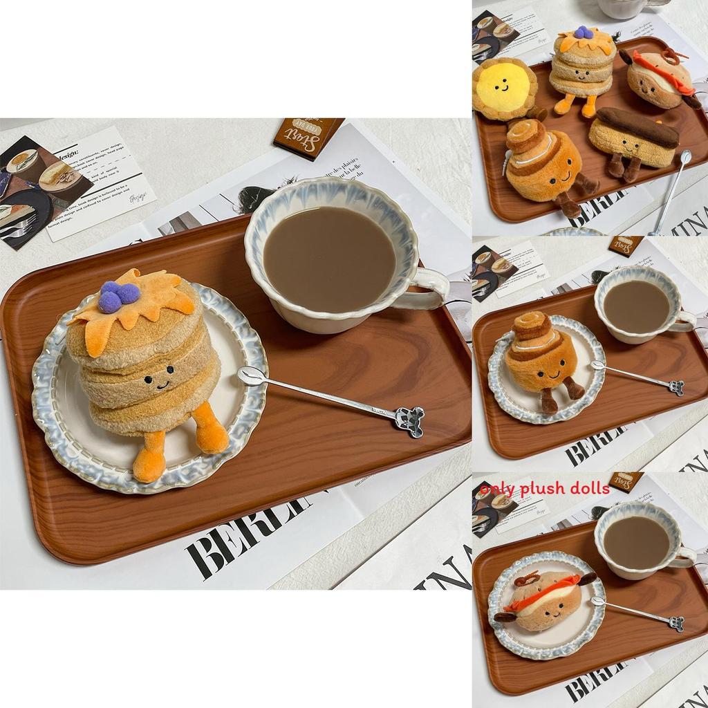 Egg Tarts Puffs Pancakes And Bagels Plush Pendants With Short Plush Filling For Kids And Adults