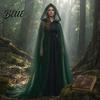 Cosplay Cloak Hooded Mesh for Adults 2 Layer Sheer Tulle Cape Gothic Witch Queen Costume Halloween Renaissance Accessories Lightweight Cape