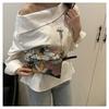 New Straw Woven Sequin Floral Envelope Bag Women's Chain Shoulder Crossbody Bag Party Evening Clutch Daily Casual Underarm Bag