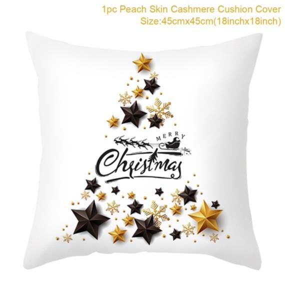 45cm Christmas Cushion Cover Navidad Merry Christmas Decorations For Home Xmas Noel Cristmas Ornaments New Year Gifts