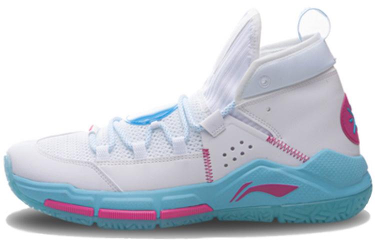 Li Ning ALL DAY 5 Синтетическая кожа Нескользящие Износостойкие Средневысокие Баскетбольные кроссовки Мужские Белые ABPQ015-2 40