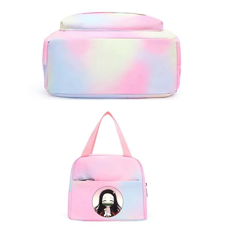 3ks/set Anime Demon Slayer Batoh pro dívky Chlapci Back To School Bag with Lunch Bag Student Bookbag Muži Ženy Cestovní taška Mochil