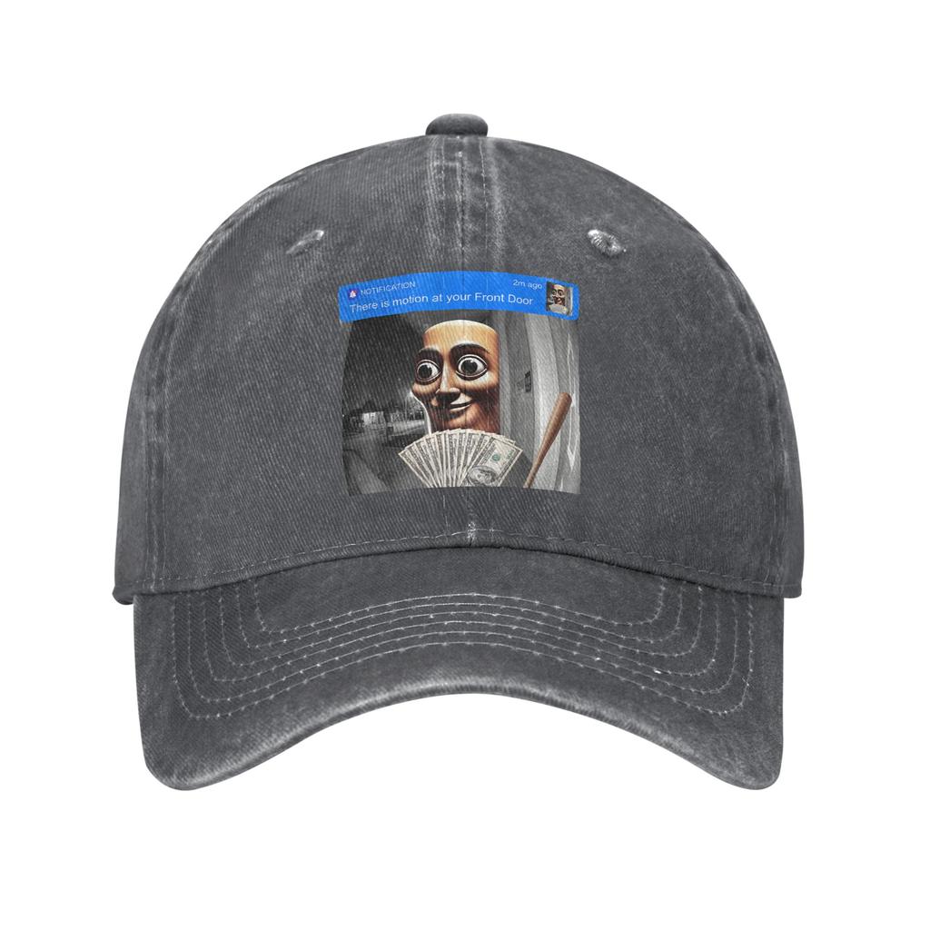 Front Door Motion Tung Sahur Meme Baseball Cap Unstructured Unisex Brainrot Distressed Washed Snapback Cap Summer Adjustable Hat