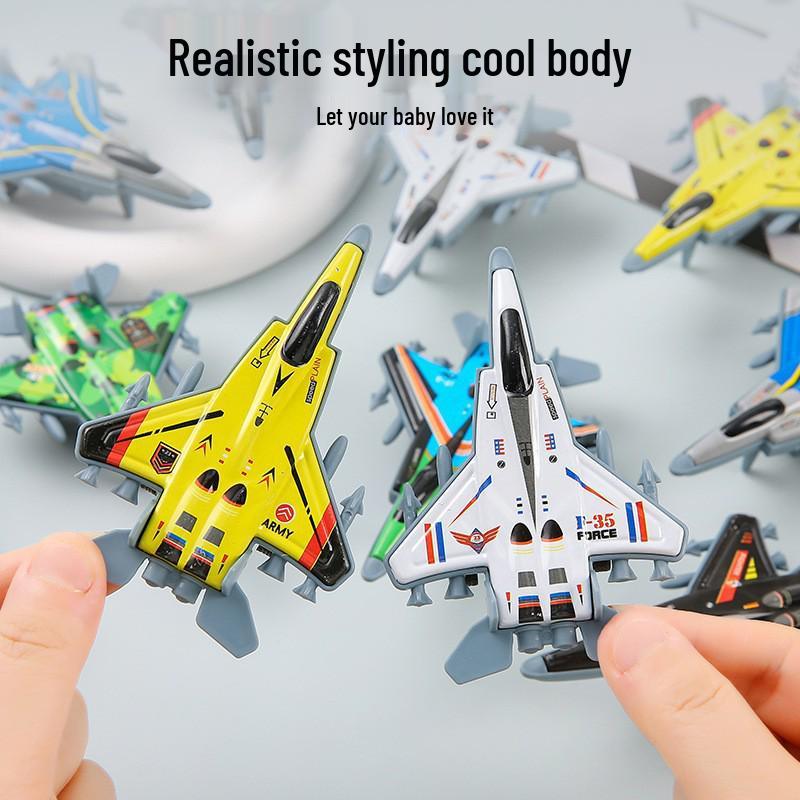 Pull-back Alloy Tinplate Mini Fighter Plane Toy for Kids