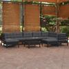 Day and Night - Day and Night Garden Furniture 10 Pieces with Black Cushions Solid Pine Wood