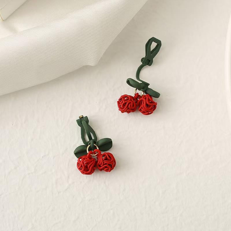 

Модный бант вишневый зажим для ушей простые женские праздничные украшения для вечеринок без пирсинга подарки как