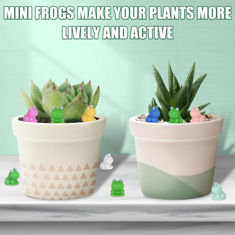 50Pcs Miniature Resin Frog Figurines Miniature Landscape Miniature Garden Frog Ornaments Frog DIY Craft Decorative Ornaments