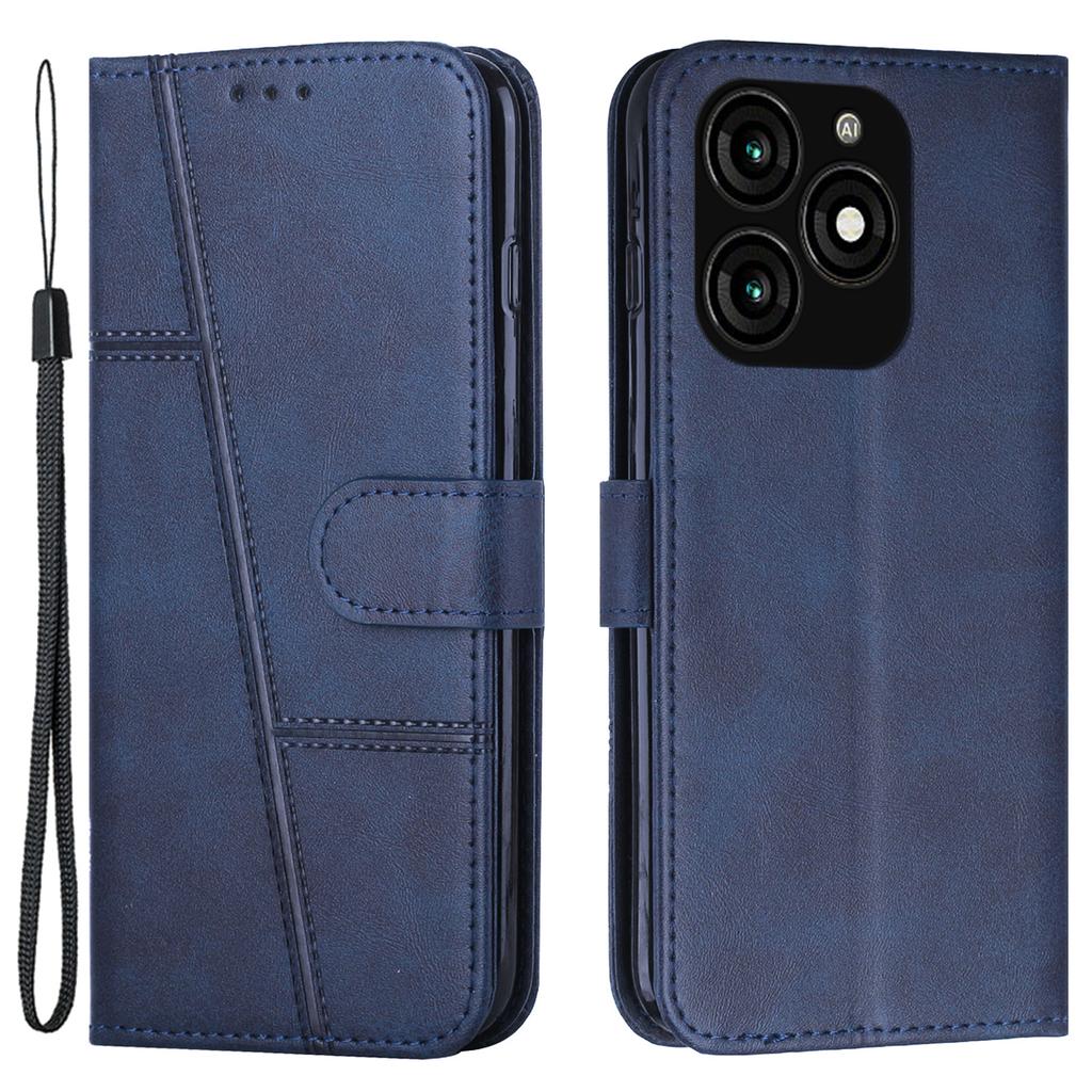 Leather Wallet Case for Itel A70 Phone Stand Cover Calf Texture