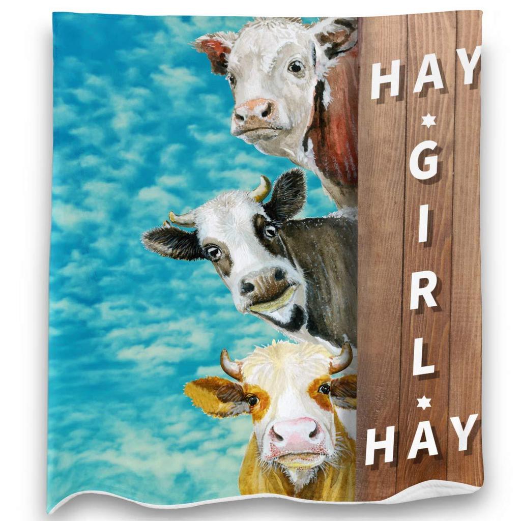 Cow Print Blanket Black and White Bed Cow Soft Sofa Comfortable Warm Blanket Plush Gift Bedroom Decoration