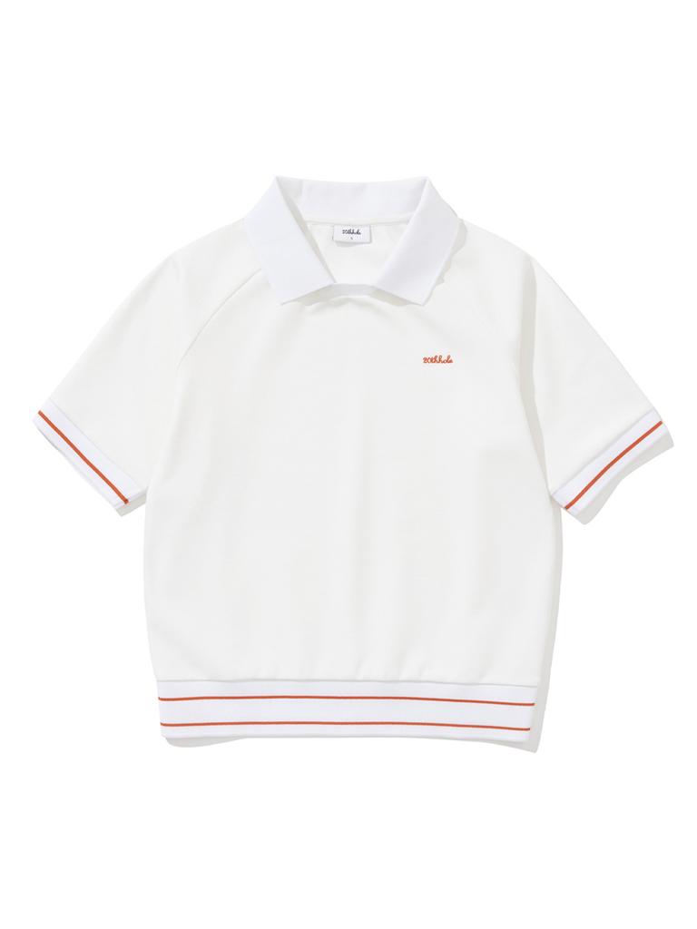 20TH HOLE Women'S Raglan Yokko Short Sleeve Collared T-Shirt [Orange]