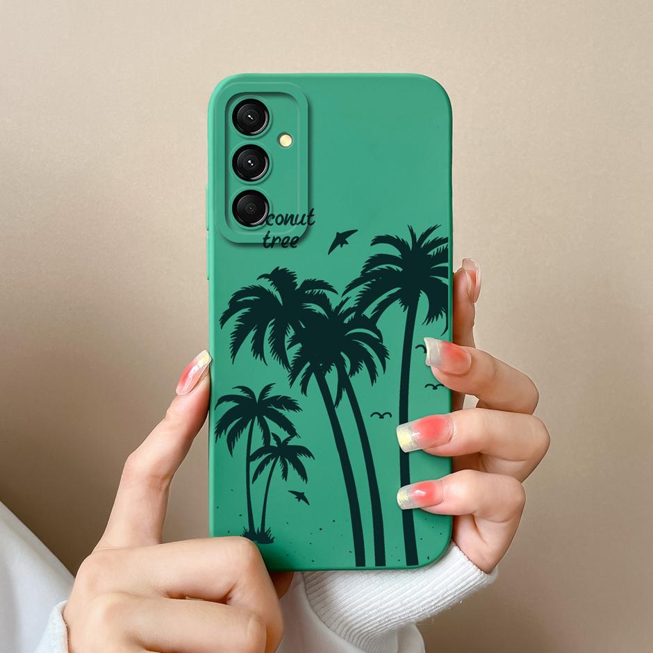 Case For Samsung Galaxy M23 M33 M35 M53 5G Fashion Black Coconut Tree Silicone Soft Cover SamsungM23 M 33 M35 M53 5G Funda Shell