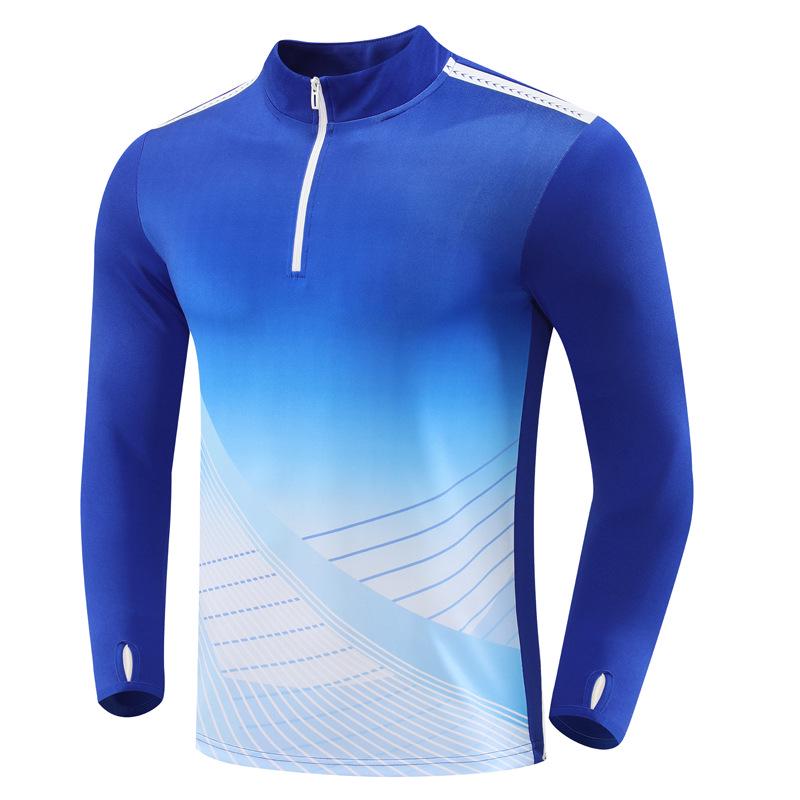 Unisex Autumn Winter Long Sleeve Football Training Suit with Half Zip for Children and Adults