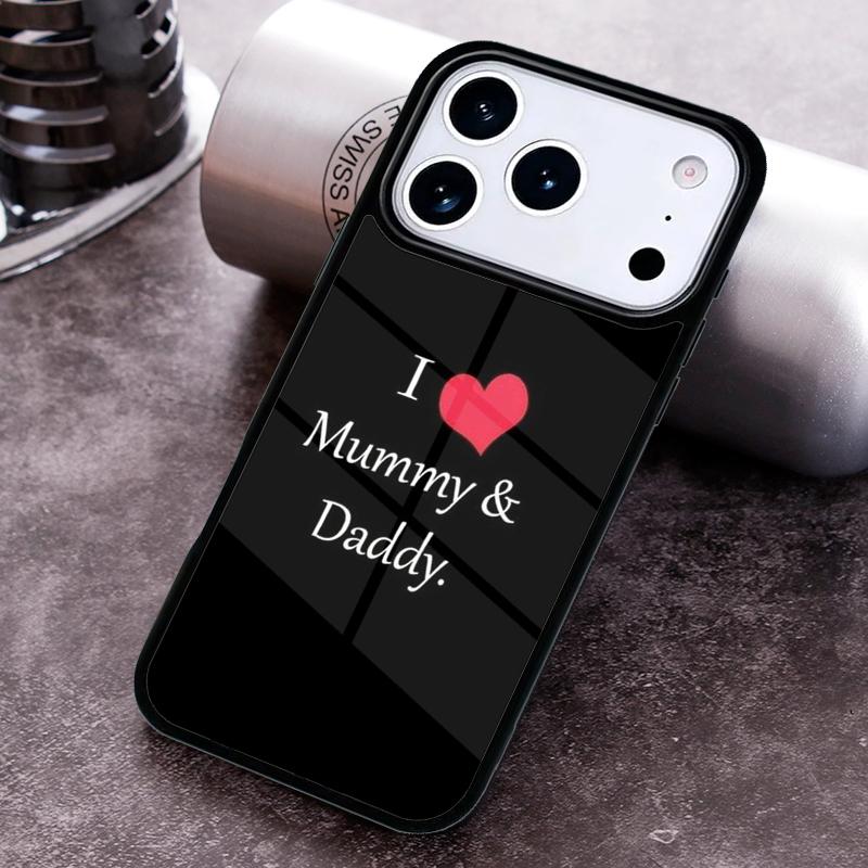Mom Dad Baby Family Phone Case for iPhone 17 16 15 Pro Max Air 14 13 12 11 Plus Shockproof Capa Cover