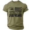Mens Short Sleeve Crew Neck T Shirt with We The People 250 Years 1776 2026 Flag Graphic Print Casual Fit Top
