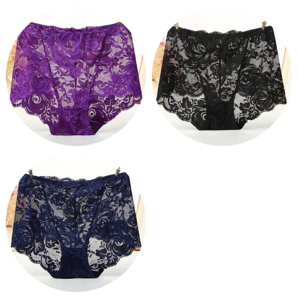 Underwear Women Sexy Lingerie for Women Lace Rose Lace Female Panties with Hollowed-out Ropa Mujer See-through Lady's Briefs