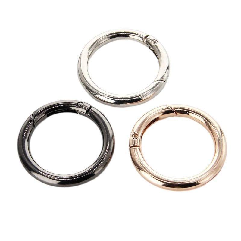 Electroplated Zinc Alloy O-Ring Spring Buckle for Handbags, Jewelry, and Keyrings