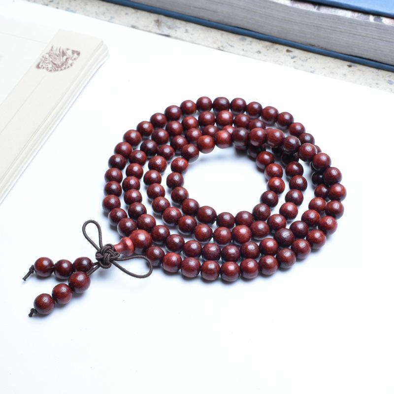 Venus Old Material Small-Leaf Red Sandalwood Prayer Beads Chain - High Oil Density, Unisex, New Chinese Style Decoration Gift