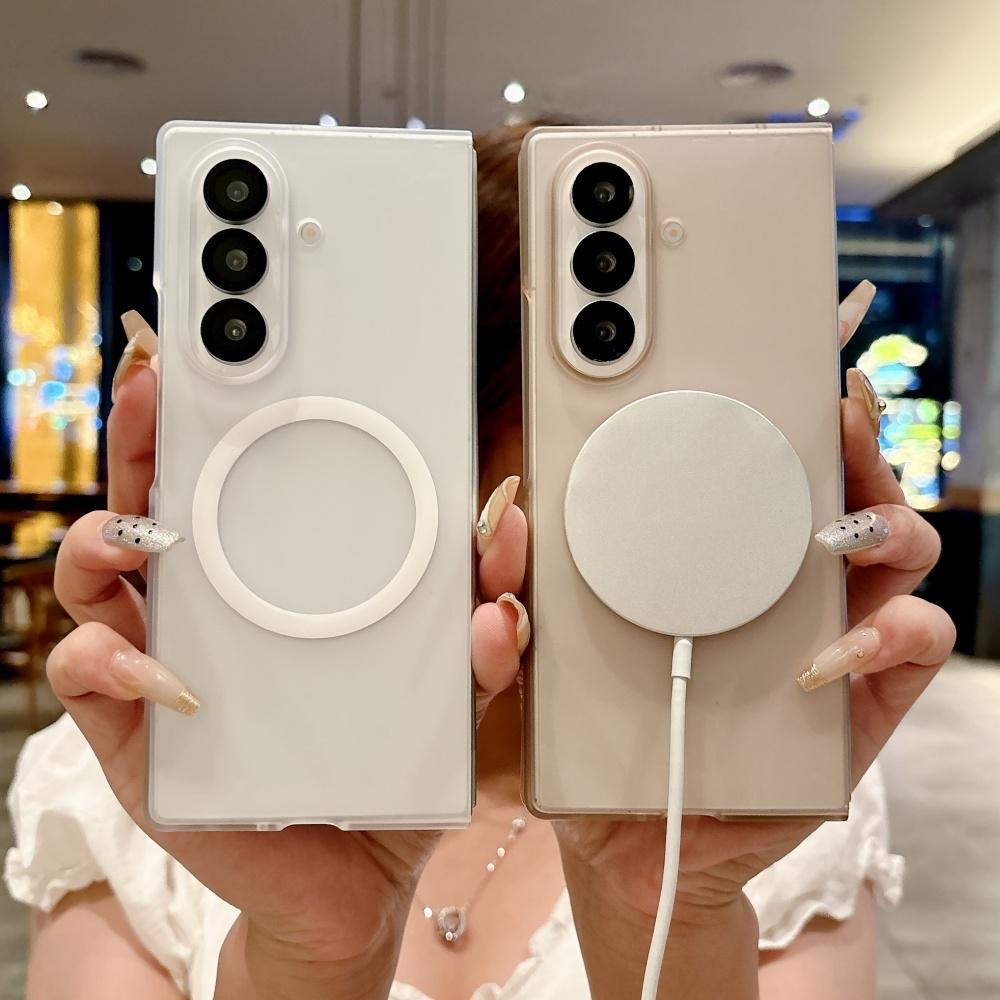 Πολυτελής γυαλισμένη μαγνητική θήκη για Samsung Z Fold 7 Fold 6 Fold 5 Fold 4 Fold 3 λεπτή ασύρματη φόρτιση, αδιάβροχη θήκη