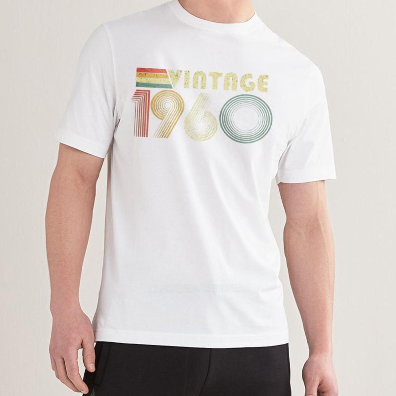 Fashion summer Men t shirt Vintage 1960 Retro Design Pattern Short Sleeve Adult O Neck Tee shirt men cotton tshirt fashion tops