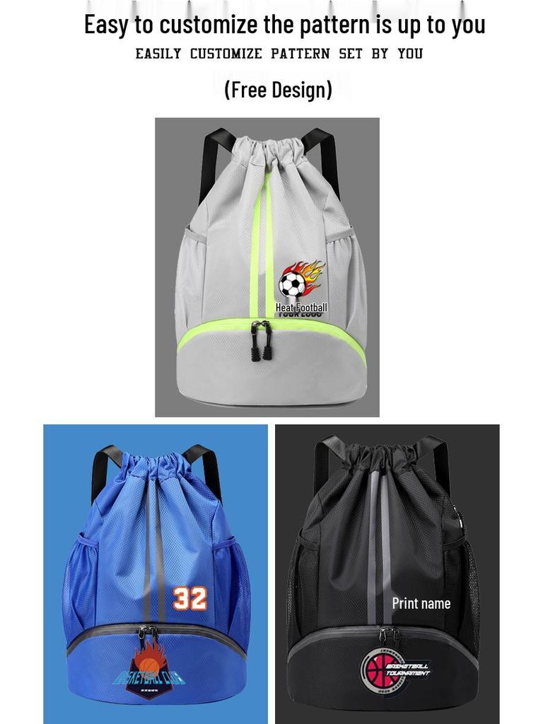 Marathon Sports Bag: Drawstring, Wet/Dry Separation, Perfect for Training, Basketball, Swimming, and Fitness