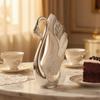 Schwan Löffelhalter Metallisches Finish Schwan Dessertlöffel Organizer Besteckset Strass Tischgeschirr Geschenkidee für Tischdekoration