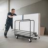 Gipskarton-Wagen Dolly, 816 kg Tragfähigkeit, Stahlplatten-Transportwagen mit 12,5 mm Lenkrollen, Holz-Gipskarton-Dolly mit Spanngurt & 3 Seiten