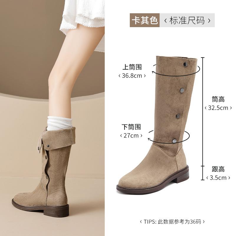 Augustine Boots Women's 2025 New Autumn and Winter Platform Western Style Retro Cowboy Boots But Knee Martin Boots