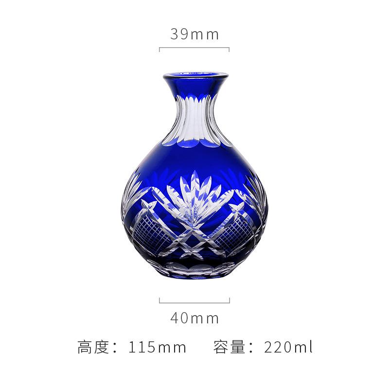 Japanese Edo Kiriko Sake Set Carved Glass Sake Cup And Decanter Luxury Sakeware