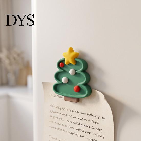 Kitchen Decor Magnet Christmas Tree Refrigerator Magnet, 3D Printed Fridge Magnetic Note Holders Holiday Accessory for Cabinets Whiteboards Decorative