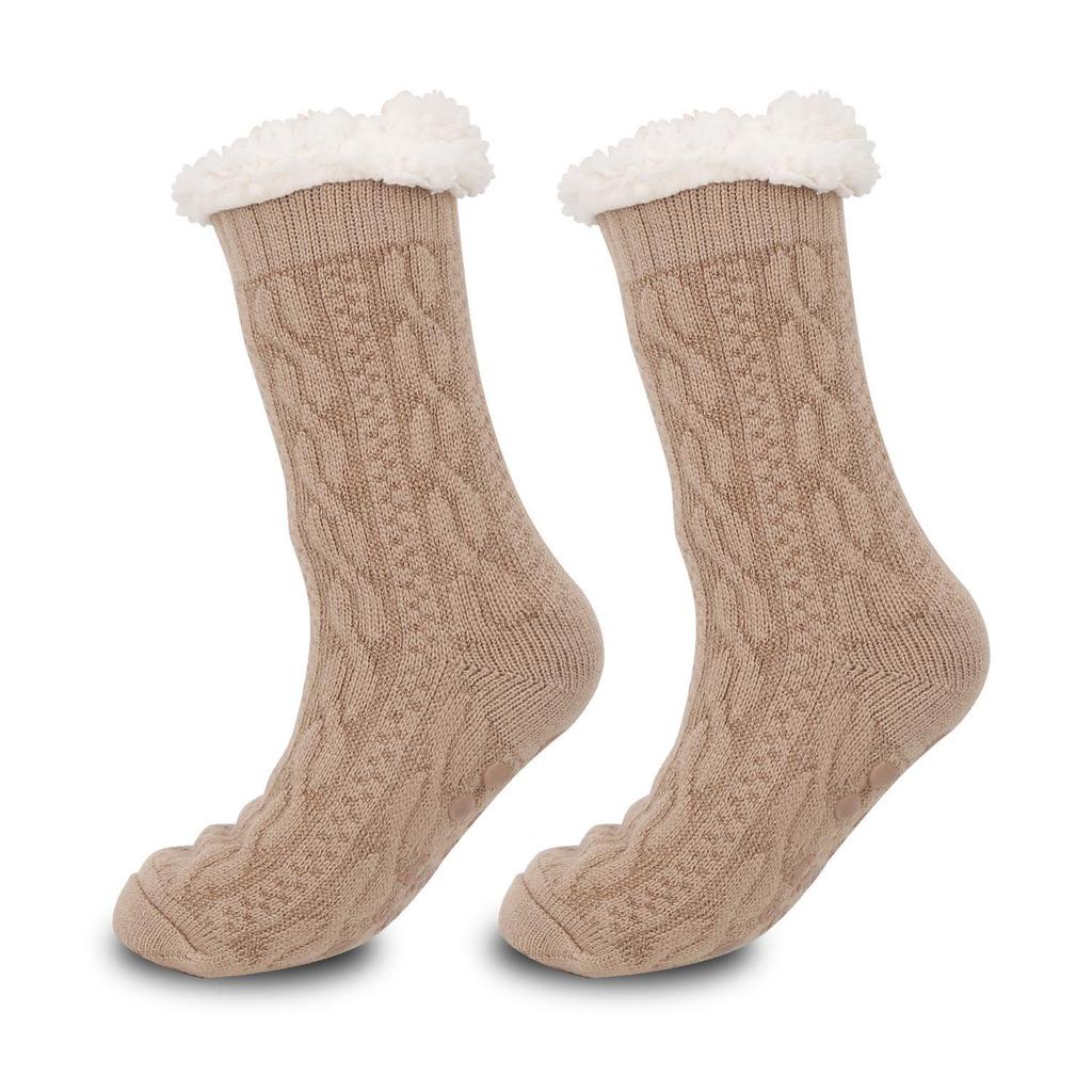Unisex Non-slip Mid-calf Floor Socks: Thick Plus Velvet, Warm for Autumn/Winter
