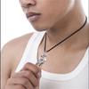 New Men Jewelry Retro Titanium Steel Punk Rock Choker Hip Hop Pendant Dragon Flame Necklace