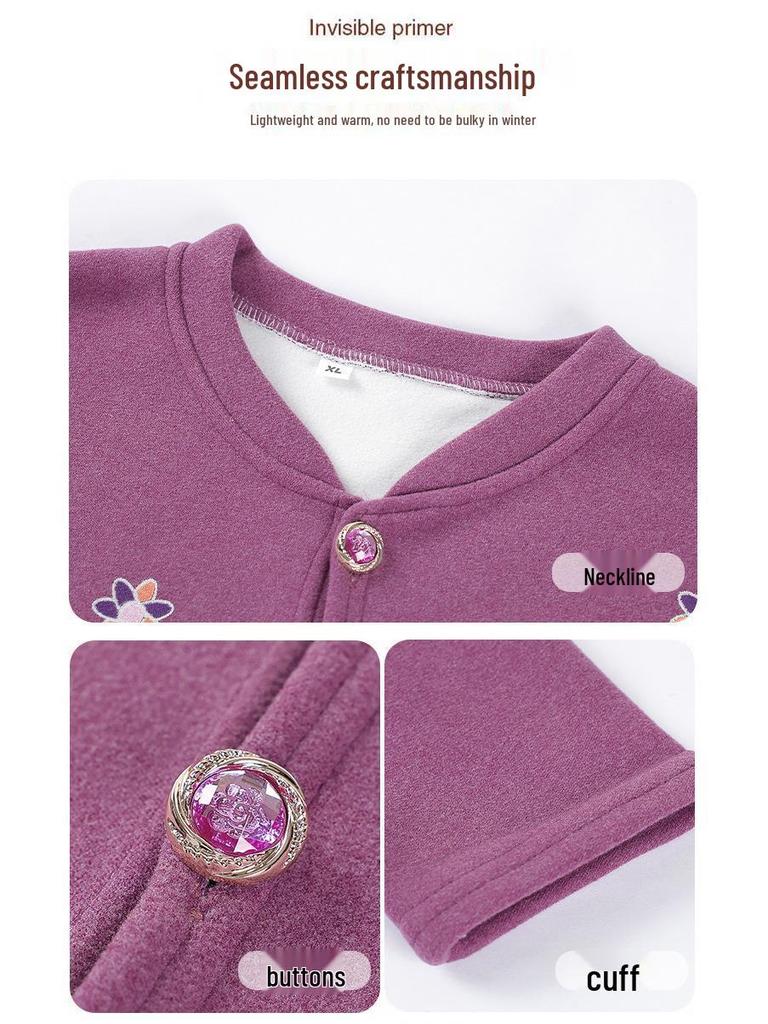 Women's Thermal Fleece-Lined Winter Pajama Set - Cardigan & Pants