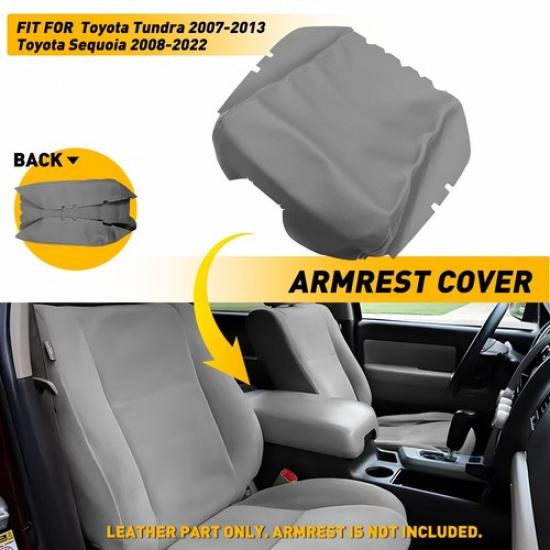 For Toyota Sequoia 2008 09- Leather Center Console Lid Armrest Cover Skin EA
